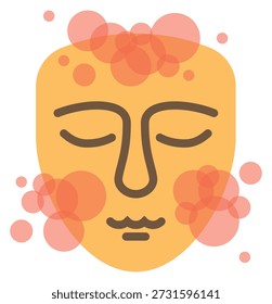 Face spa procedure color icon. Beauty routine