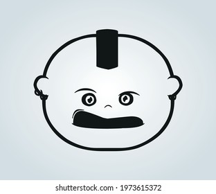 face with a specific gesture in an abstract way in silhouette
