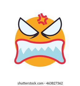 face sphere angry eyes expression cartoon icon. Isolated and flat illustration. Vector graphic