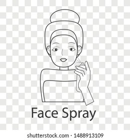 Face spray icon on transparency background. Vector illustration.