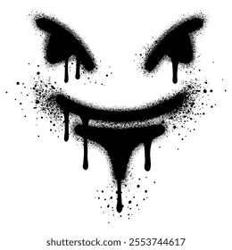 Face Spray Painted Graffiti isolated on white background. vector illustration.