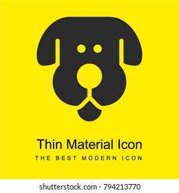 Face of staring dog bright yellow material minimal icon or logo design