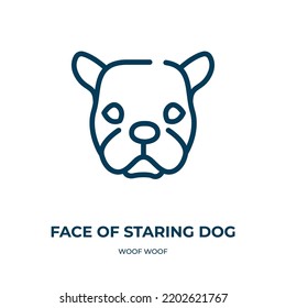 Angesicht des Starrhundes Ikone. Lineare Vektorgrafik aus der Wollkollektion. Umrissfläche des Sternhundes Symbol Vektorgrafik. Dünnliniensymbol für Web- und mobile Apps, Logo, Printmedien.