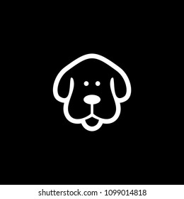 Face of staring dog vector icon