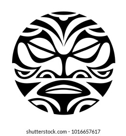 Face, Sun Maori Style Tattoo