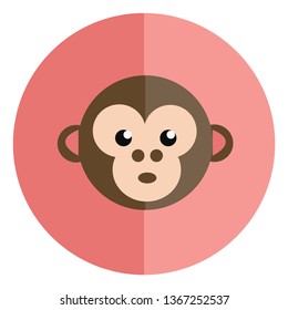 Face of surprised monkey vector or color illustration