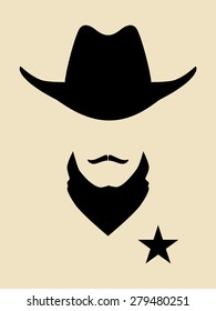 Face symbol of a sheriff