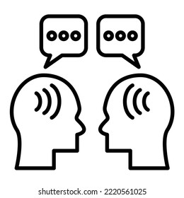 Imagen vectorial de icono de Face to Face Talk. También se puede usar para aplicaciones web, aplicaciones móviles y medios impresos.