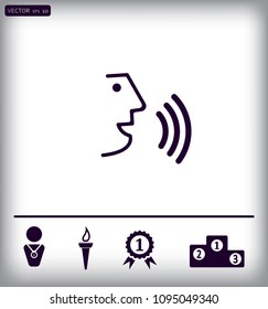 The face of a talking person, vector icon.