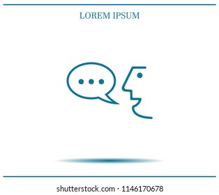 The face of a talking person, vector icon.