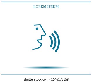 The face of a talking person, vector icon.