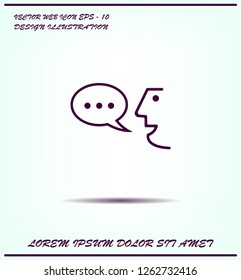 The face of a talking person, vector icon.