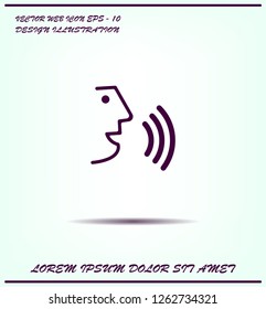 The face of a talking person, vector icon.