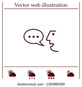 The face of a talking person, vector icon.