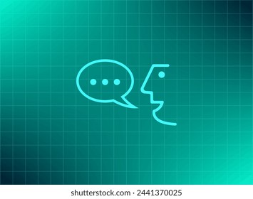 The face of a talking person, vector icon.