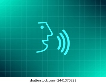 El rostro de una persona que habla, icono vectorial.