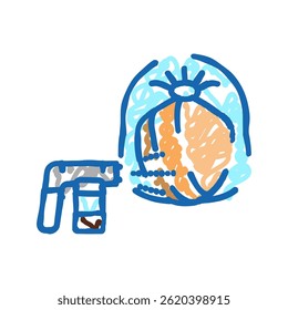 Vector de dibujo de icono de doodle de pintura de color tostado de cara. signo de pintura de color tostado de cara. ilustración de símbolo aislado