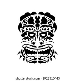 Face tattoo in Polynesian style. Maori mask. Hawaiian tribal patterns. Isolated. Vector