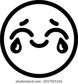 Face with tears of joy emoticon filled outline icon, line vector sign sign, symbol, vector, art