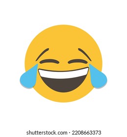 Face with tears of joy, haha emoji. funny yellow emoticon. emoji. isolated in white background. Vector Emoji. for interface