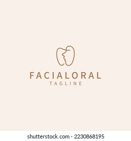 Face and teeth logo icon design template