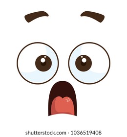 face terrified emoji kawaii character