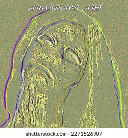 Face and texture. modern retro abstract art.