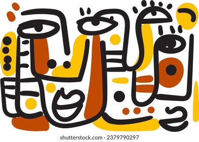 cara que combina características abstractas y oníricas.vector de imagen