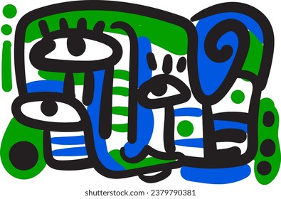cara que combina características abstractas y oníricas.vector de imagen