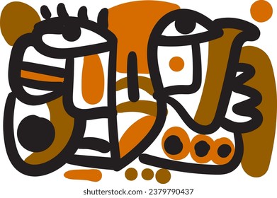 cara que combina características abstractas y oníricas.vector de imagen
