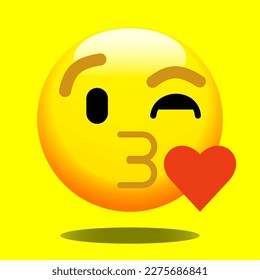 Face throwing a kiss vector flat icon. Isolated face throwing a kiss emoji illustration