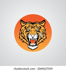 face tiger logo design vector illustration