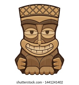 Face tiki idol icon. Cartoon of face tiki idol vector icon for web design isolated on white background