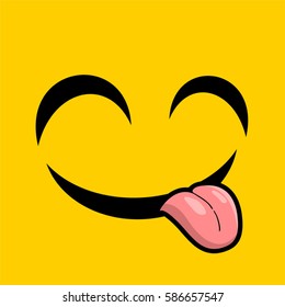 face with tongue draw