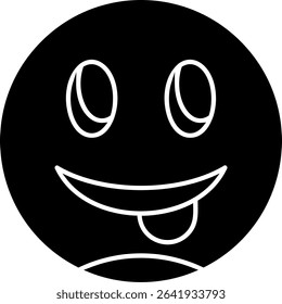 Face with Tongue Glyph Vector Icon Design