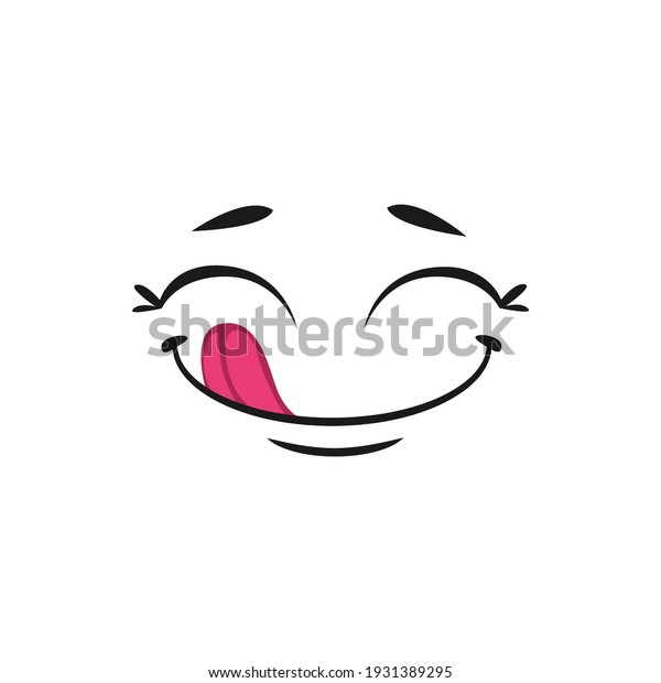 Face Tongue Isolated Pleased Emoji Vector Stock Vector (Royalty Free ...