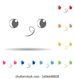 Face with tongue in multi color style icon. Simple thin line, outline vector of smile icons for ui and ux, website or mobile application