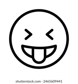 Face with tongue out, laugh emoji vector, joking emoji icon design