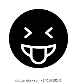 Face with tongue out, laugh emoji vector, joking emoji icon design