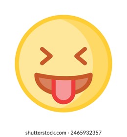 Gesicht mit Zunge heraus, lachen Emoji Vektorgrafik, scherzen Emoji Icon Design