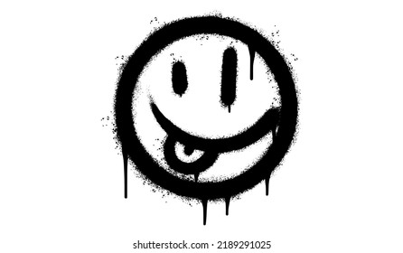 Face Tongue Spray Painted Graffiti Face Stock Vector (Royalty Free ...