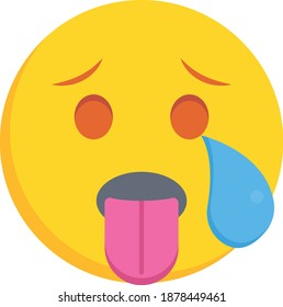face with tongue vector flat colour icon