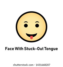 Face With Tongue Vector Illustration