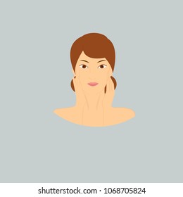 Face touch female