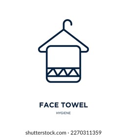 face towel icon from hygiene collection. Thin linear face towel, beauty, towel outline icon isolated on white background. Line vector face towel sign, symbol for web and mobile