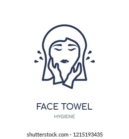 face towel icon. face towel linear symbol design from Hygiene collection. Simple outline element vector illustration on white background.