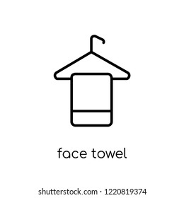 face towel icon. Trendy modern flat linear vector face towel icon on white background from thin line Hygiene collection, outline vector illustration