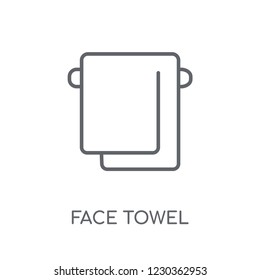 face towel linear icon. Modern outline face towel logo concept on white background from Hygiene collection. Suitable for use on web apps, mobile apps and print media.