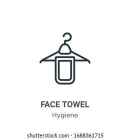 Face towel outline vector icon. Thin line black face towel icon, flat vector simple element illustration from editable hygiene concept isolated stroke on white background