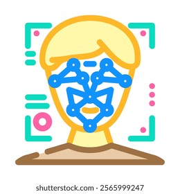 face tracking augmented reality color icon vector. face tracking augmented reality sign. isolated symbol illustration